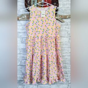 J Crew Crewcuts Kid Girls Lemon Print PINK Dress Size 10 NEW with Tags
